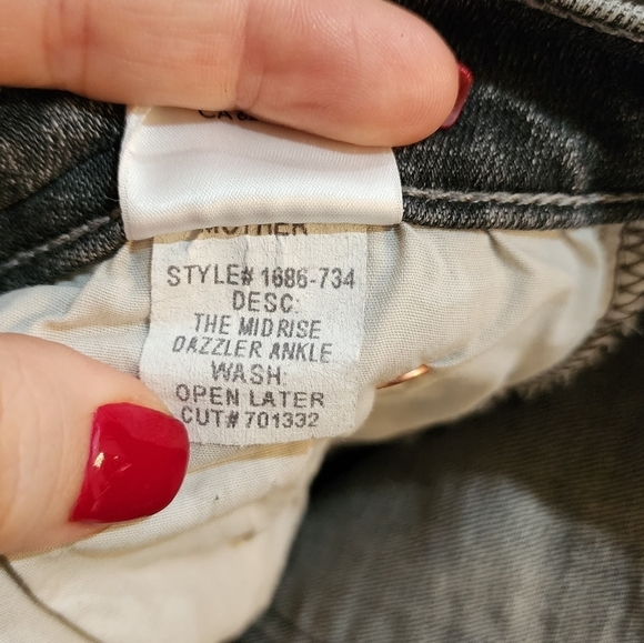 MOTHER The Midrise Dazzler Ankle Open Later Gray 23 - Picture 6 of 7